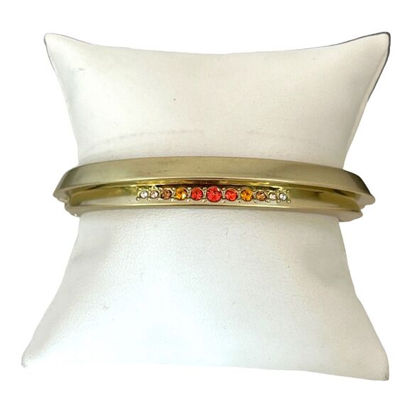 Jewelmint Bracelet Brushed Gold Tone Design Multicolored Crystals 1G - Picture 2 of 4